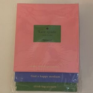 Kate Spade Pink, Blue, and Green Notepad Trio